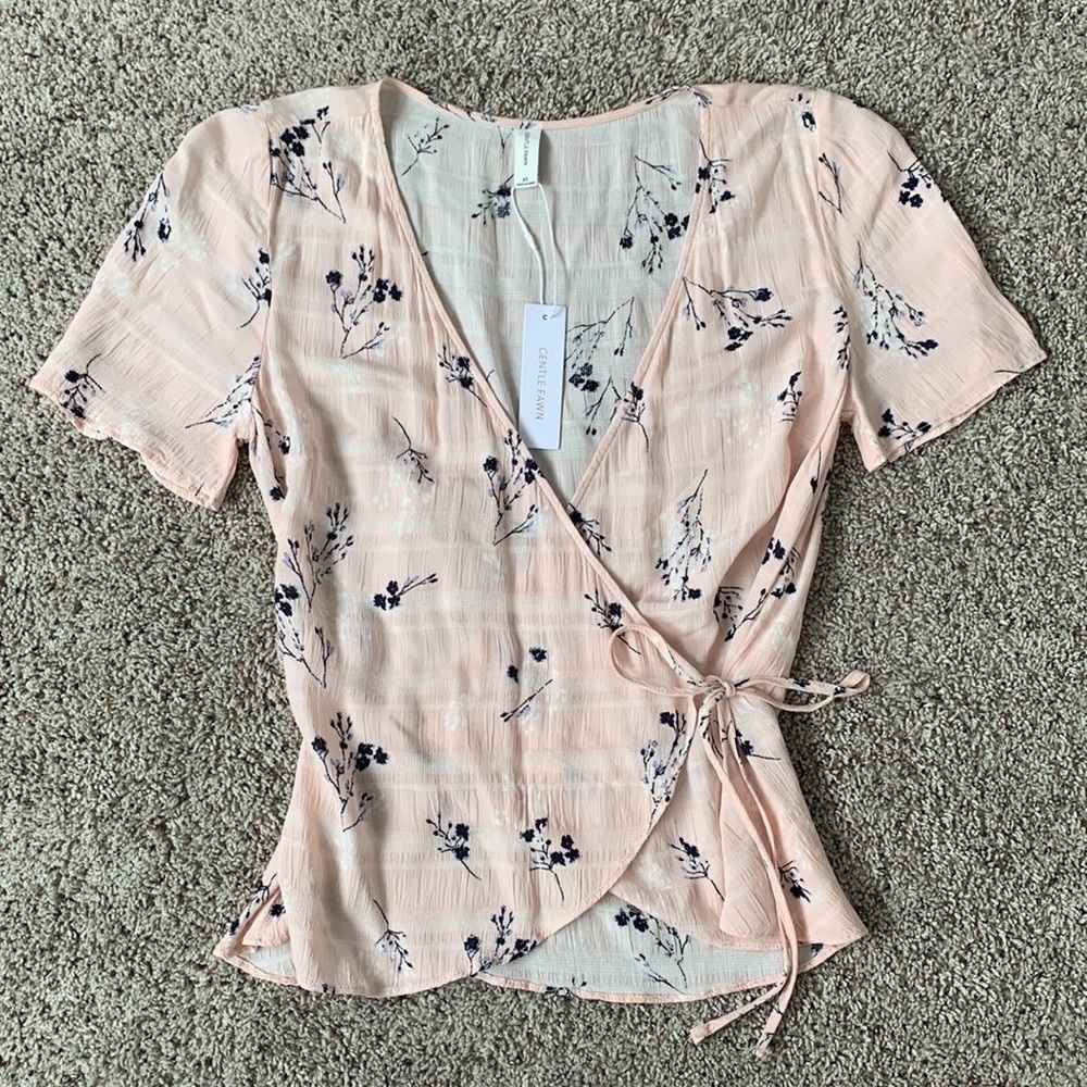 Gentle Fawn Adalene Spring Wrap Short Sleeve Blouse